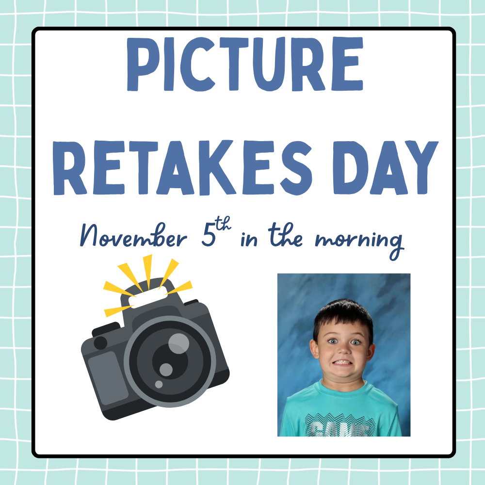 Picture Day Classroom Announcement in Blue Illustrative Style 2 