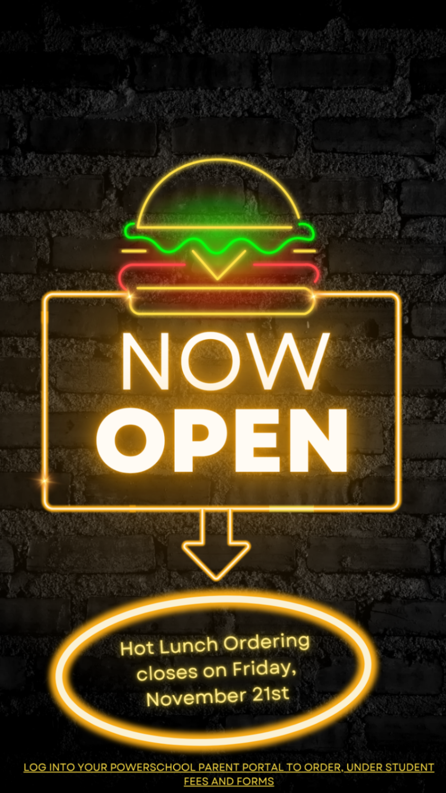 Neon Fastfood Burger We Are Open Instagram Story 1 