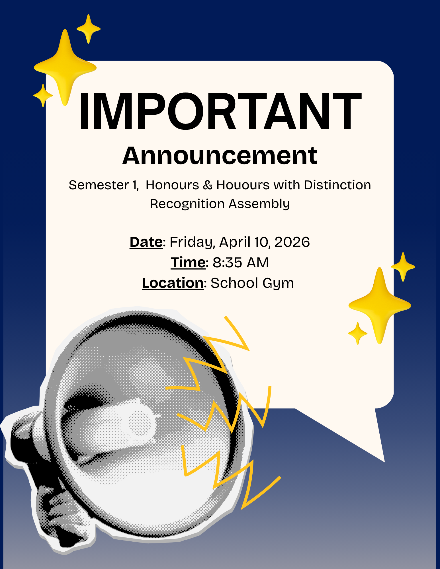 Honours & Honours w Distinction Annoucement